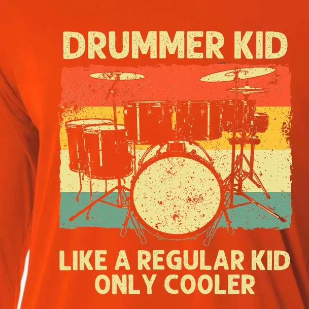 Drumming Art For Drumline Drum Set Drummer Cooling Performance Long Sleeve Crew