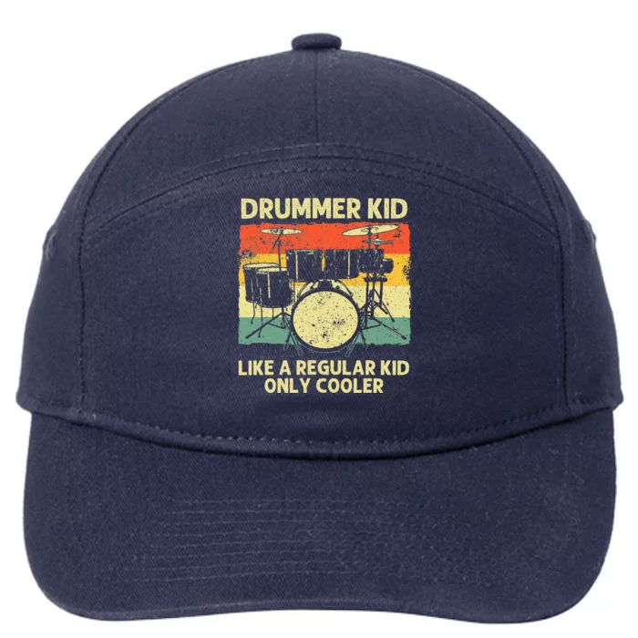 Drumming Art For Drumline Drum Set Drummer 7-Panel Snapback Hat