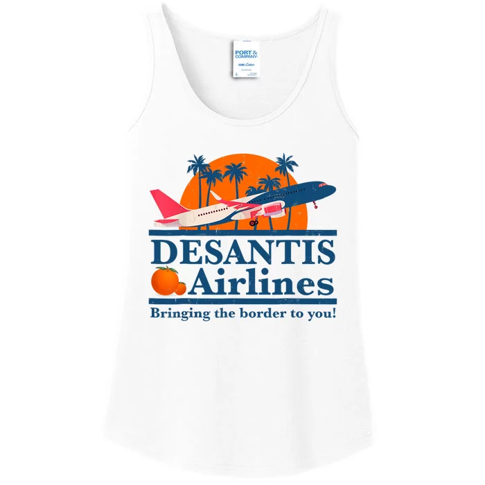 DeSantis Airlines Funny Political Meme Ron DeSantis Governor Ladies Essential Tank