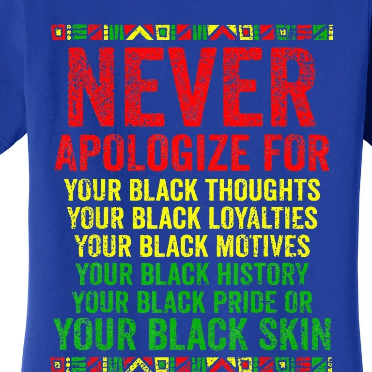 Dont Apologize For Your Blackness Juneteenth Black History Women's T-Shirt