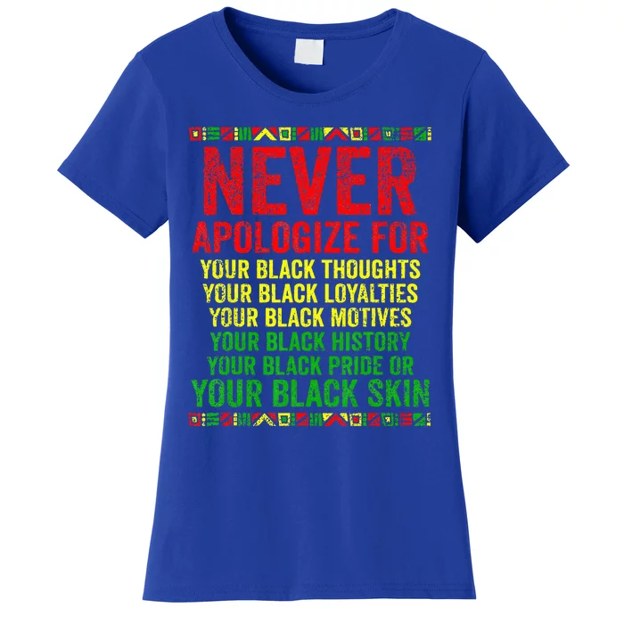 Dont Apologize For Your Blackness Juneteenth Black History Women's T-Shirt