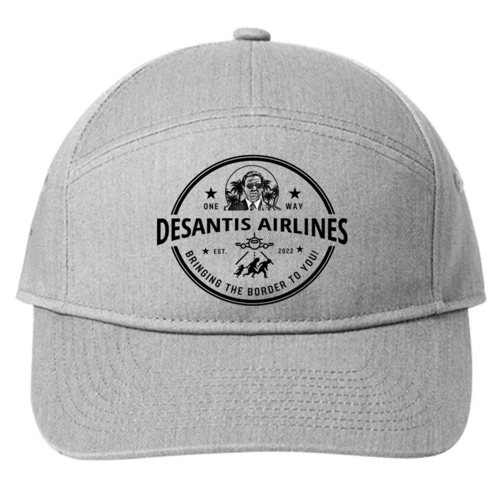 DeSantis Airlines Funny Badge Political Meme Ron DeSantis 7-Panel Snapback Hat