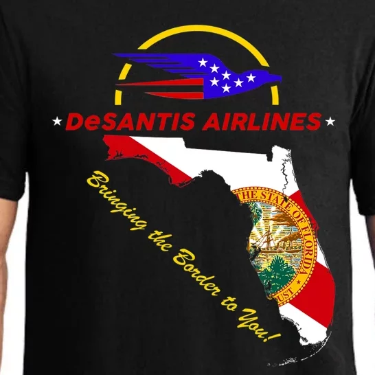 DeSantis Airlines Funny Political Meme Bringing The Border To You Pajama Set