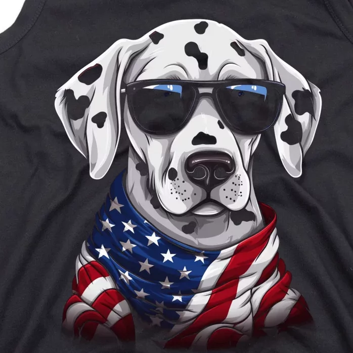 Dalmatian American Flag USA Tee 4th July Gifts Graphic Tees Tank Top