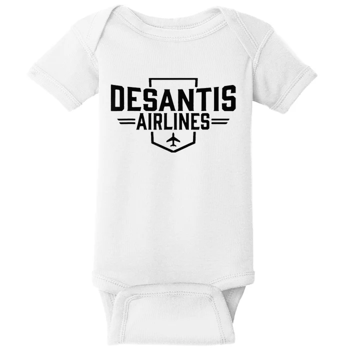 Desantis Airlines Funny Political Meme Ron Desantis Baby Bodysuit