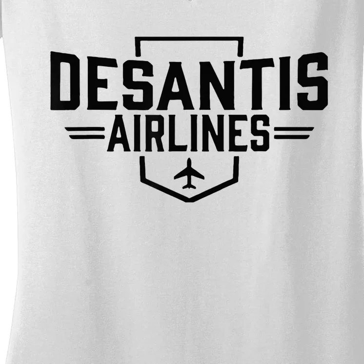 Desantis Airlines Funny Political Meme Ron Desantis Women's V-Neck T-Shirt