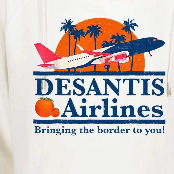 DeSantis Airlines Funny Political Meme Ron DeSantis Governor Womens Funnel Neck Pullover Hood