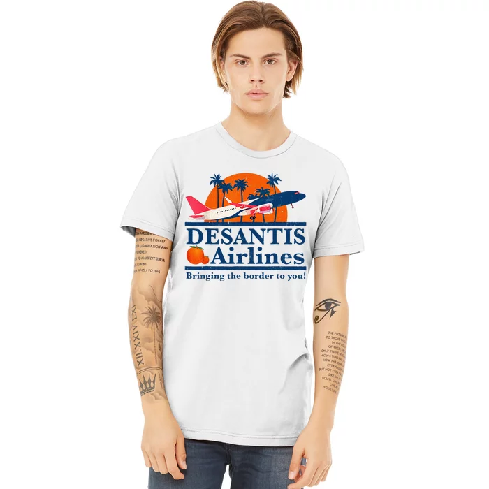 DeSantis Airlines Funny Political Meme Ron DeSantis Governor Premium T-Shirt