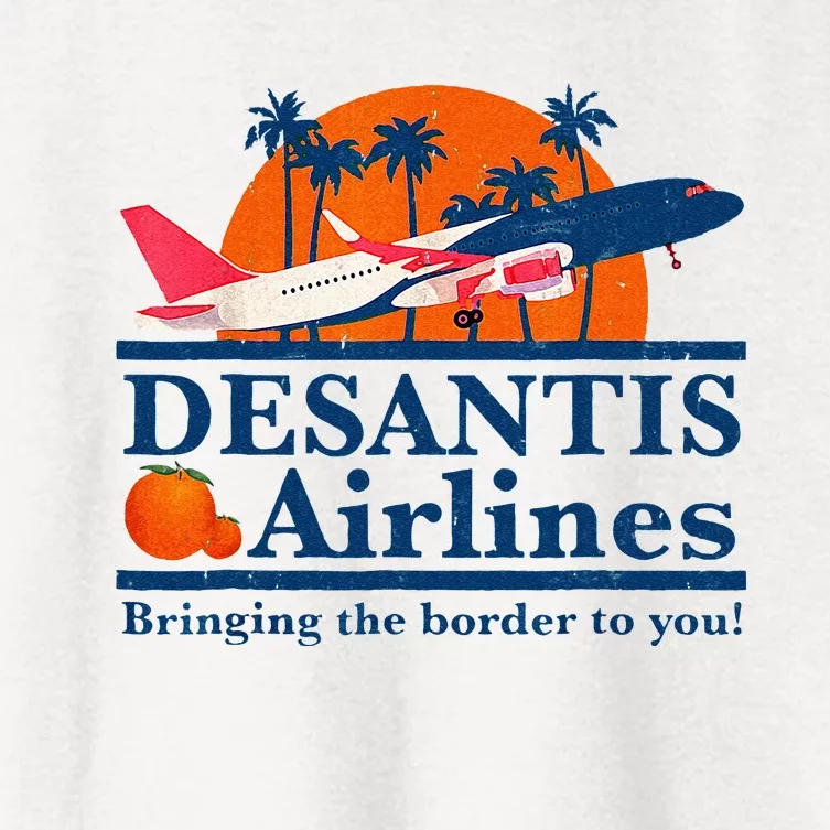 DeSantis Airlines Funny Political Meme Ron DeSantis Governor Women's Crop Top Tee