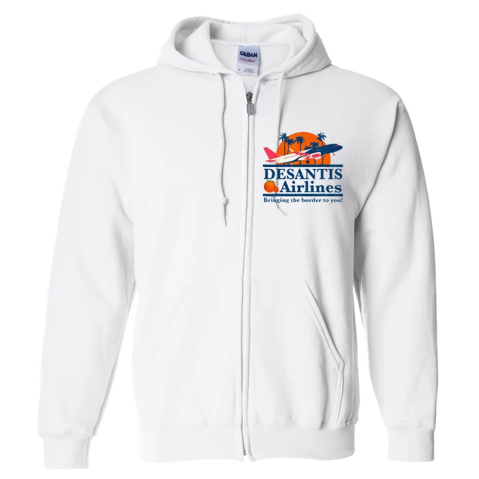 DeSantis Airlines Funny Political Meme Ron DeSantis Governor Full Zip Hoodie