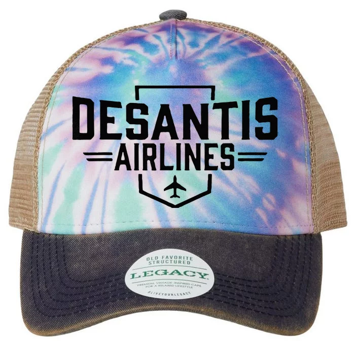 DeSantis Airlines Funny Political Meme Ron DeSantis Legacy Tie Dye Trucker Hat