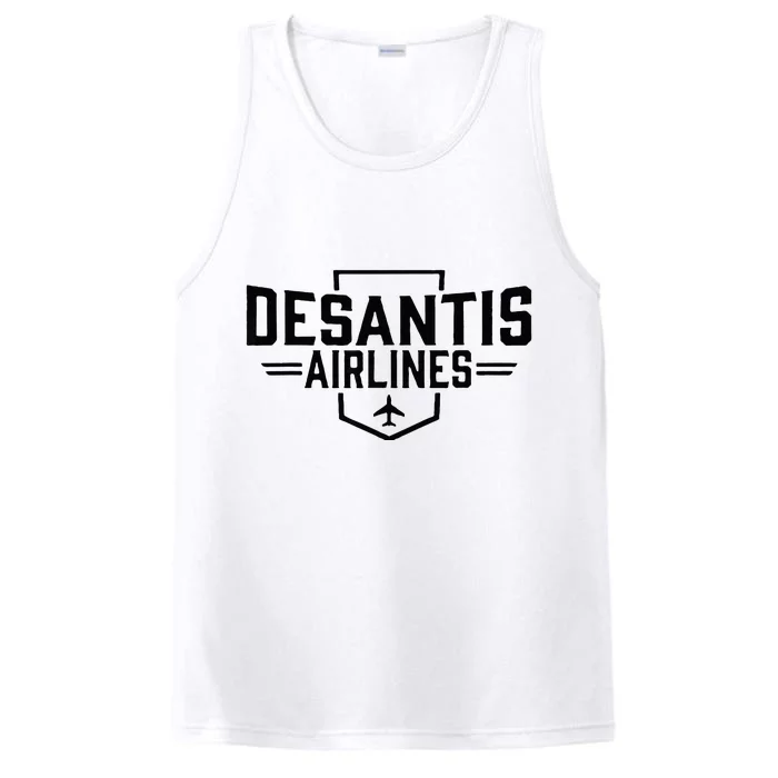 DeSantis Airlines Funny Political Meme Ron DeSantis Performance Tank