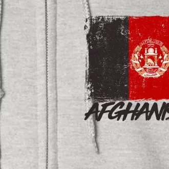 Distressed Afghanistan Flag Full Zip Hoodie