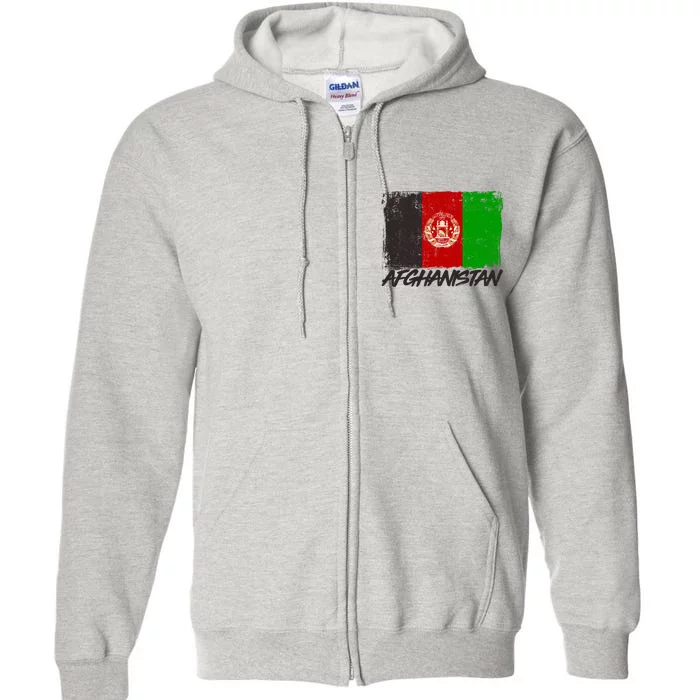 Distressed Afghanistan Flag Full Zip Hoodie