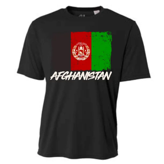 Distressed Afghanistan Flag Cooling Performance Crew T-Shirt