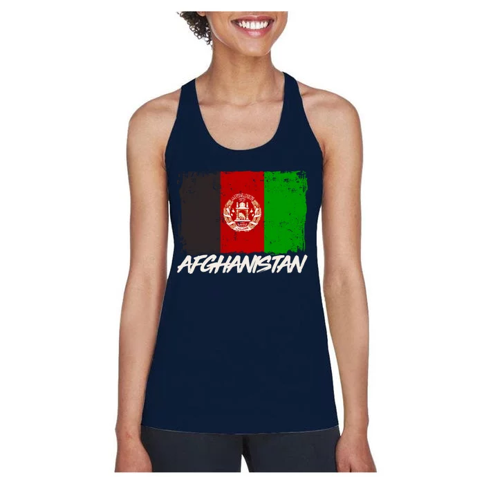 Distressed Afghanistan Flag Women's Racerback Tank