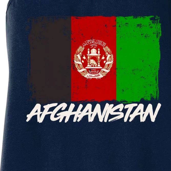 Distressed Afghanistan Flag Women's Racerback Tank