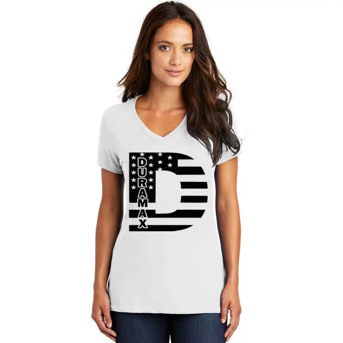 Duramax American Flag Women's V-Neck T-Shirt