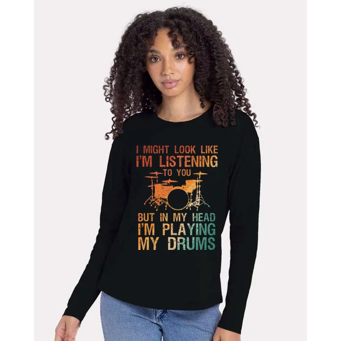 Drummer Art For Women Drum Player Womens Cotton Relaxed Long Sleeve T-Shirt