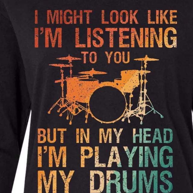 Drummer Art For Women Drum Player Womens Cotton Relaxed Long Sleeve T-Shirt