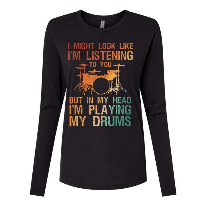 Drummer Art For Women Drum Player Womens Cotton Relaxed Long Sleeve T-Shirt