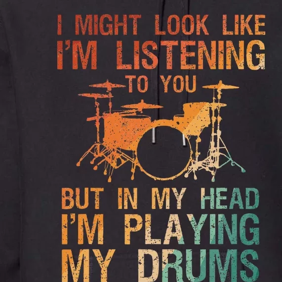 Drummer Art For Women Drum Player Premium Hoodie