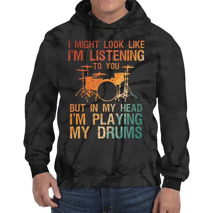 Drummer Art For Women Drum Player Tie Dye Hoodie