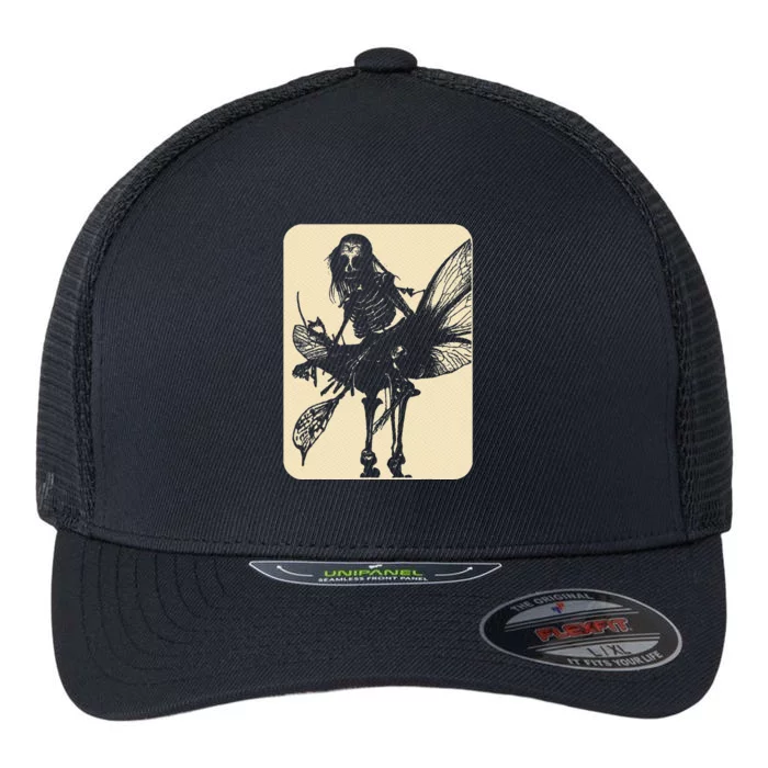 Dark Art Fairycore Butterfly Skeleton Flexfit Unipanel Trucker Cap