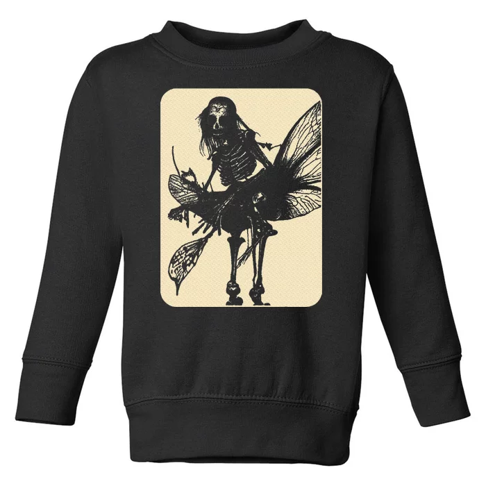 Dark Art Fairycore Butterfly Skeleton Toddler Sweatshirt