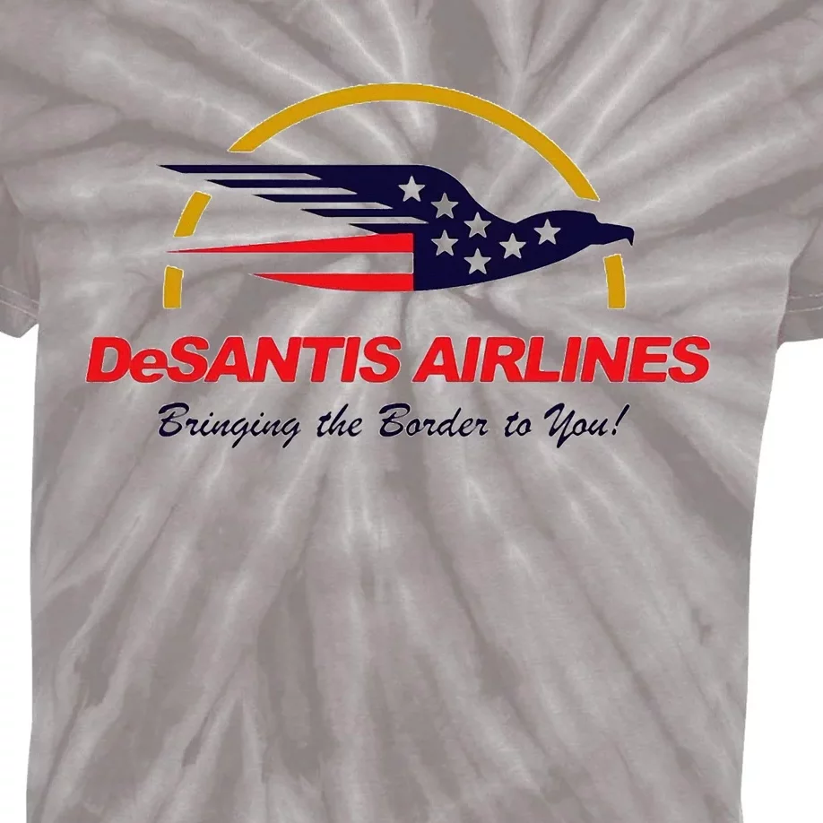 Desantis Airlines Funny Political Meme Ron Desantis Kids Tie-Dye T-Shirt