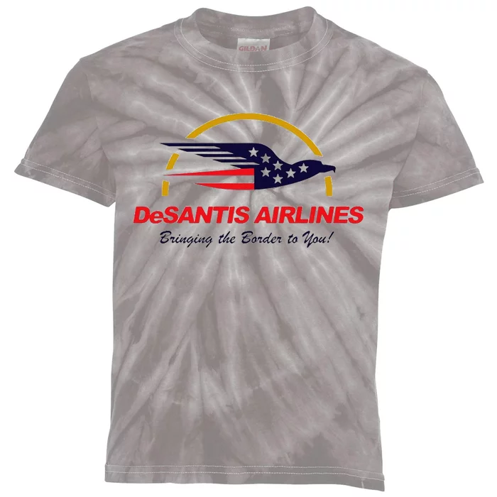 Desantis Airlines Funny Political Meme Ron Desantis Kids Tie-Dye T-Shirt