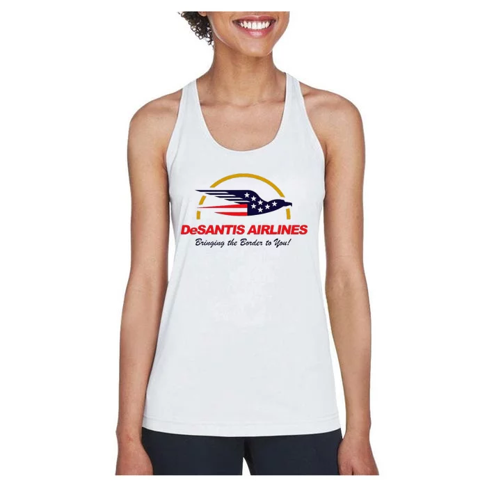 Desantis Airlines Funny Political Meme Ron Desantis Women's Racerback Tank