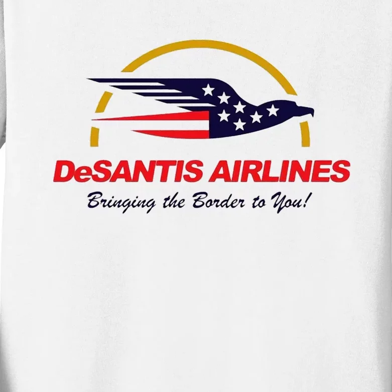 Desantis Airlines Funny Political Meme Ron Desantis Kids Long Sleeve Shirt