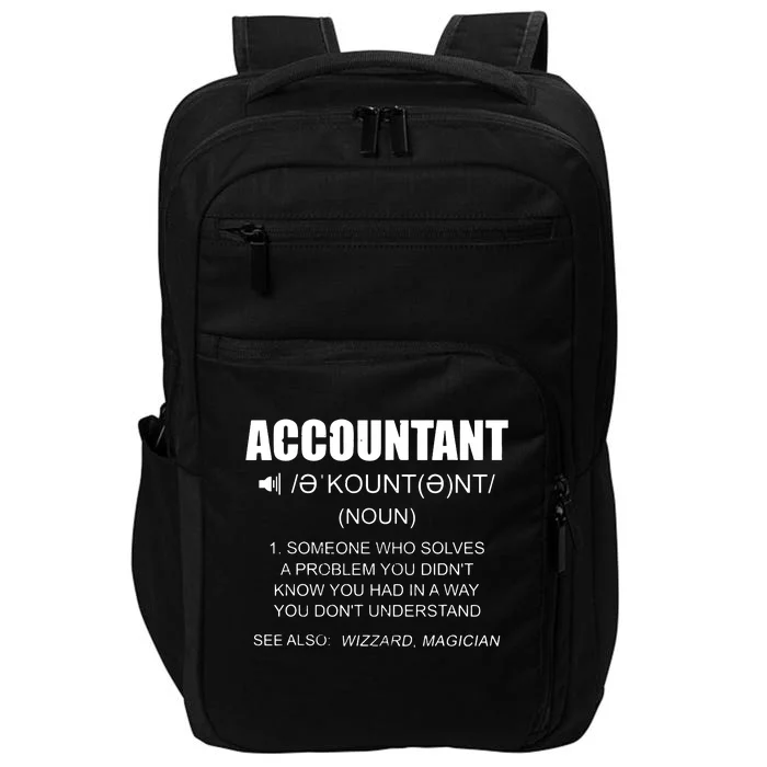 Definition Accountant Funny CPA Gift Taxation Audit Taxes Impact Tech Backpack