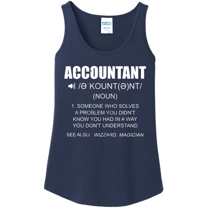 Definition Accountant Funny CPA Gift Taxation Audit Taxes Ladies Essential Tank