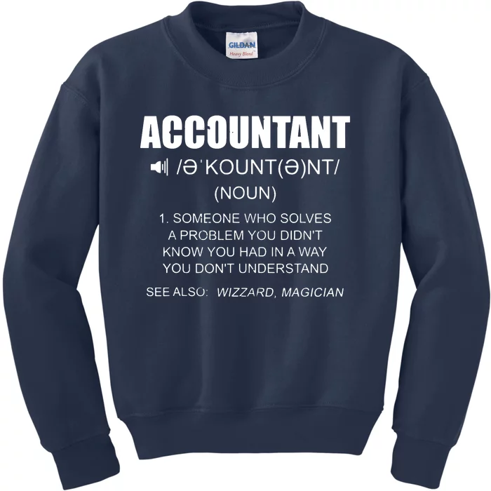 Definition Accountant Funny CPA Gift Taxation Audit Taxes Kids Sweatshirt