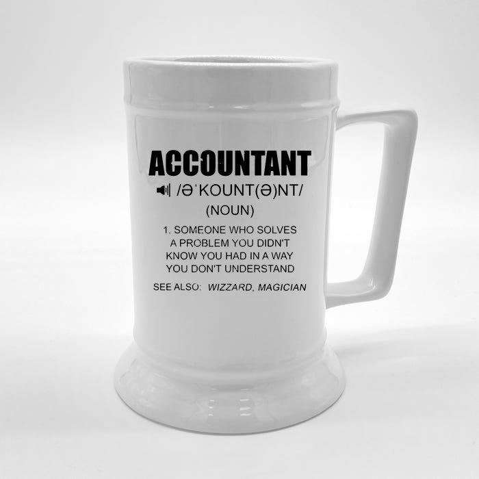 Definition Accountant Funny CPA Gift Taxation Audit Taxes Front & Back Beer Stein