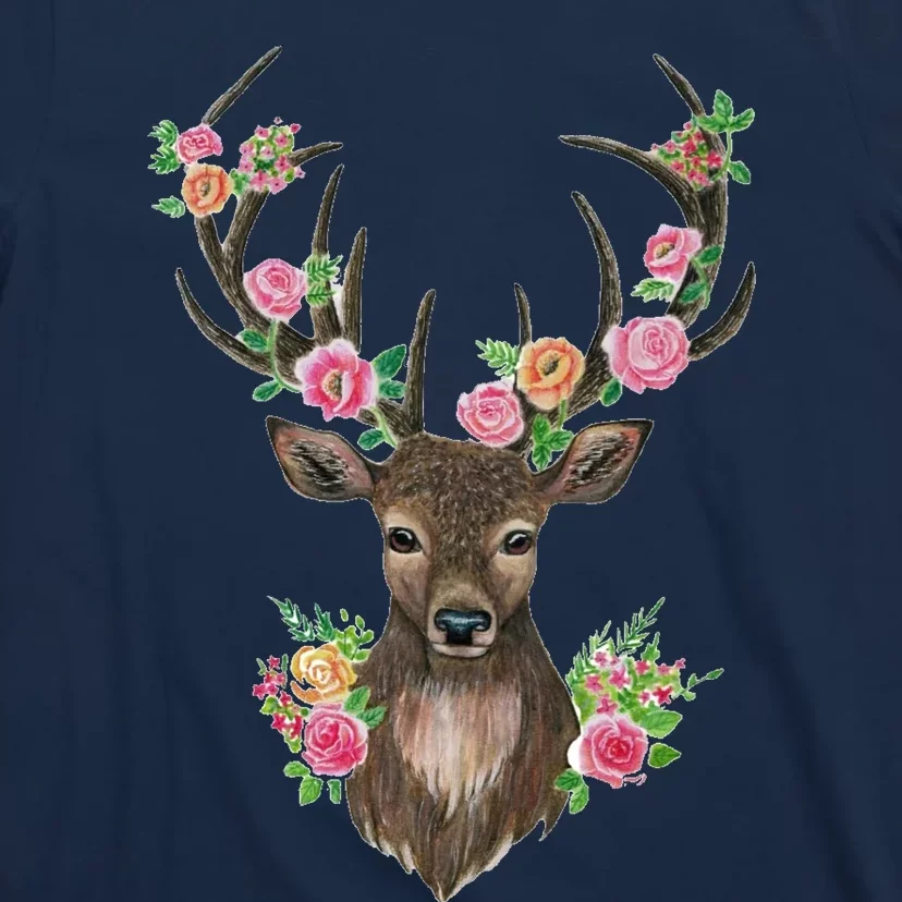 Deer And Flower T-Shirt