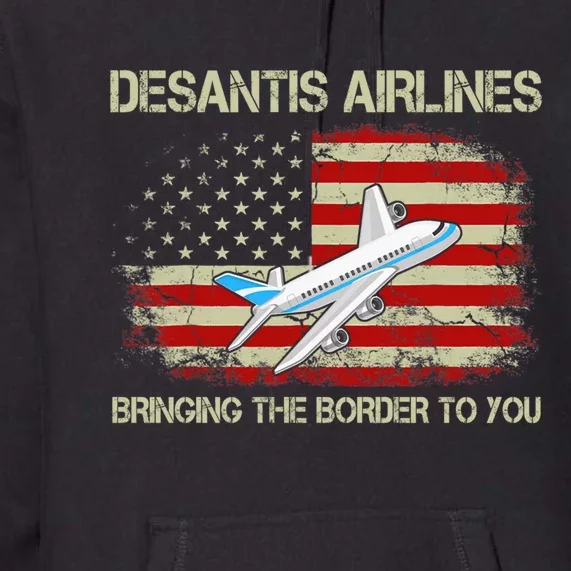 DeSantis Airlines Funny Political Meme Ron DeSantis Premium Hoodie