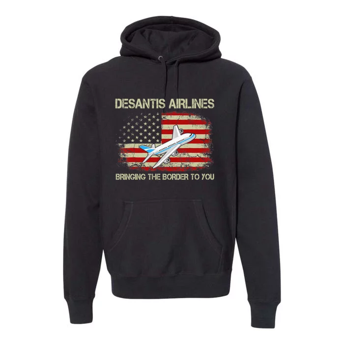 DeSantis Airlines Funny Political Meme Ron DeSantis Premium Hoodie