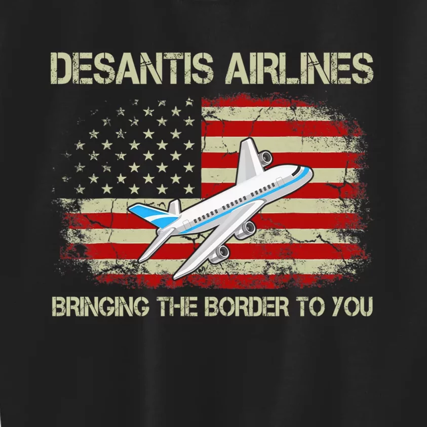 DeSantis Airlines Funny Political Meme Ron DeSantis Kids Sweatshirt