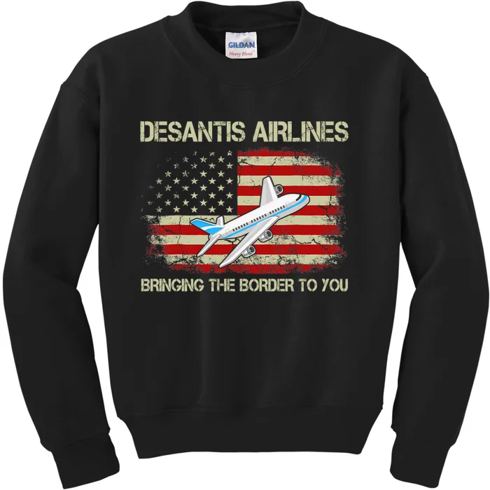 DeSantis Airlines Funny Political Meme Ron DeSantis Kids Sweatshirt