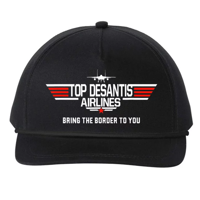 DeSantis Airlines Funny Political Meme Top DeSantis Airlines Snapback Five-Panel Rope Hat