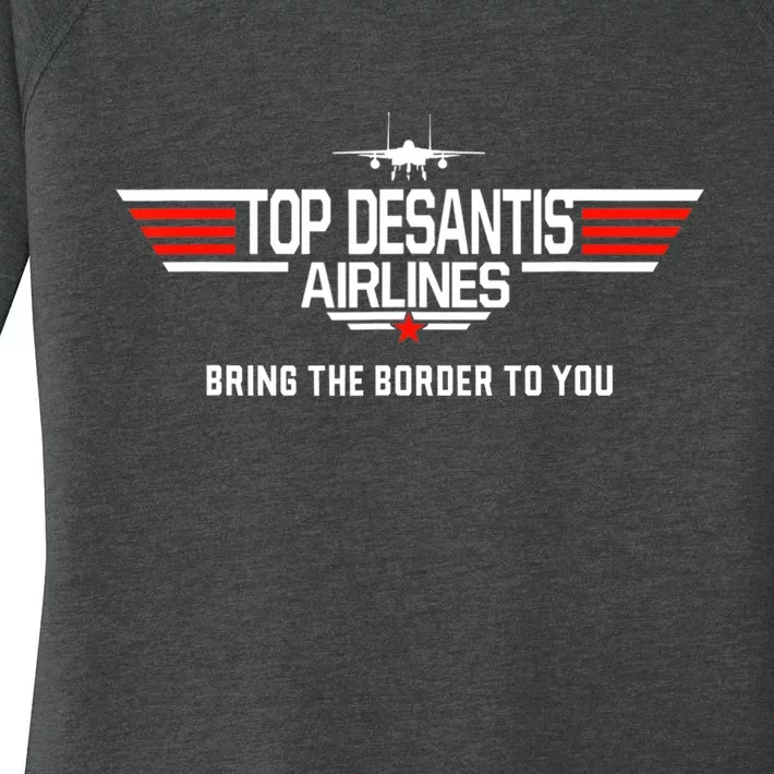 DeSantis Airlines Funny Political Meme Top DeSantis Airlines Women's Perfect Tri Tunic Long Sleeve Shirt