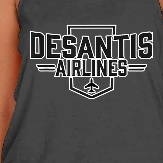 DeSantis Airlines Funny Political Meme Gift Women's Knotted Racerback Tank