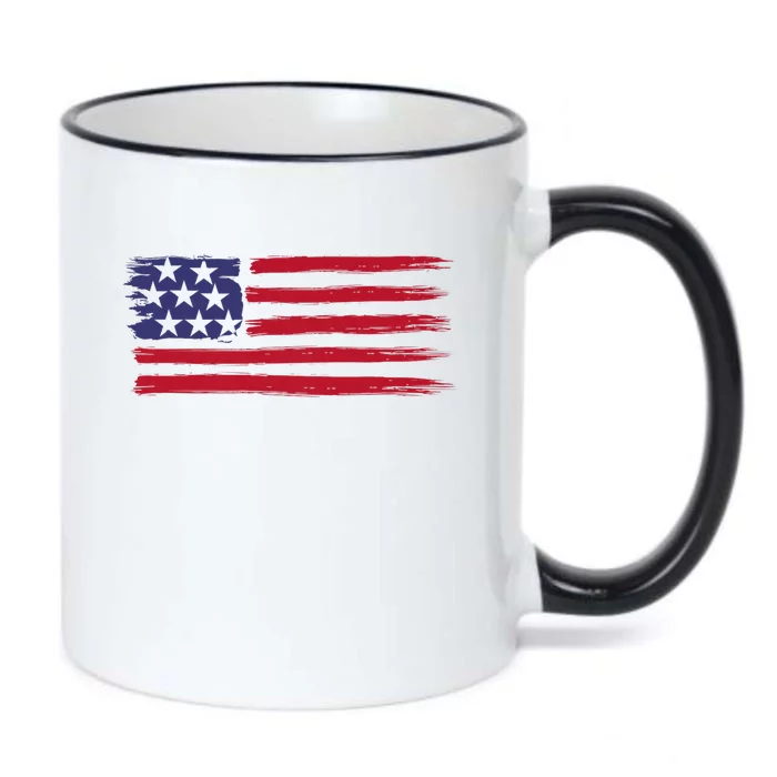 Distressed American Flag Patriotic Usa Flag 4th Of July Black Color Changing Mug