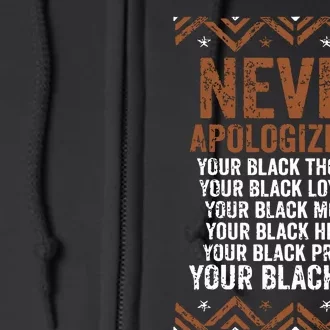 Dont Apologize For Your Blackness Juneteenth Black History Full Zip Hoodie