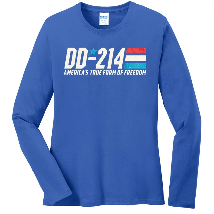 Dd214 Armed Forces Military Alumni Vintage Ladies Long Sleeve Shirt