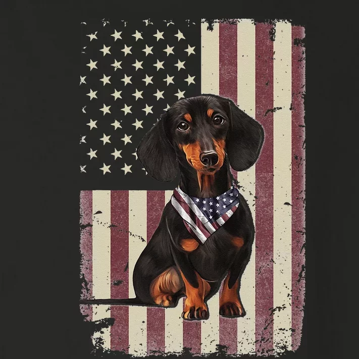 Dachshund American Flag Bandana 4th Of July Gifts Toddler Long Sleeve Shirt