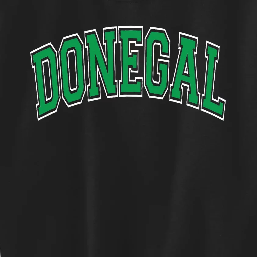 Donegal Arched Green Text Kids Sweatshirt